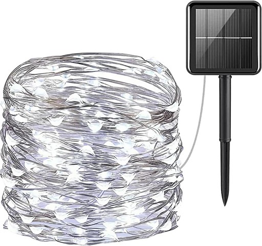SOLÁRNE GARLANDOVÉ ZÁHRADNÉ LAMPY 100 LED 20M DEKORATÍVNY SÚMRAK SNÍMAČ