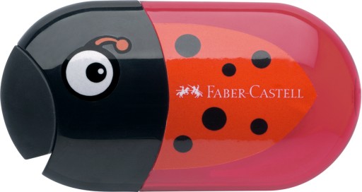 Dvojité orezávatko Faber-Castell s gumou, lienka