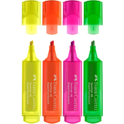 Fluo 1546 Faber-Castell Highlighters 4 farby kartónové puzdro