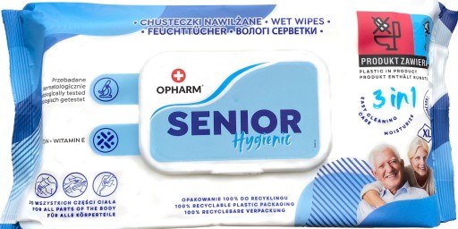 OPHARM SENIOR HYGIENICKÉ VLHČENÉ Utierky 3v1 72ks