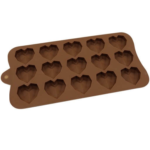 Silikónová forma na sušienky, forma na pralinky, čokoládové srdiečka, 15 ks