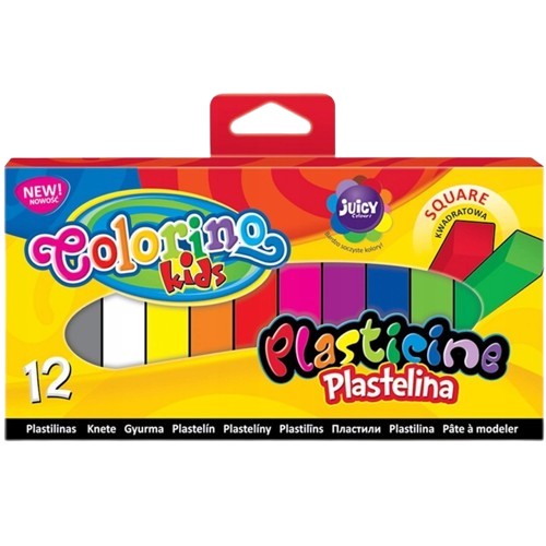 Plastelína štvorcová 12 farieb COLORINO 57417PTR