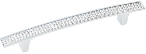 Nábytková úchytka s chrómovými kryštálmi, rozteč 128 mm - UKS004 AMIX