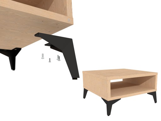 Nábytková noha 13 cm, moderná hviezdicová noha, čierna noha, loft
