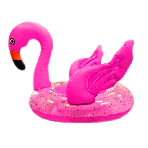 NAFUKOVACIE KOLIESKO PRE VODNÝ BAZÉN PLÁŽ FLAMING GLITTER SEDADLO