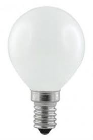 Tradičná malá guľôčková žiarovka P45 230V E14 40W matná mliečna