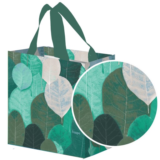 nákupná taška TAŠKA do obchodu 26x15x27cm objem 10l LISTY zelená x1