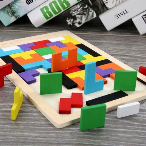 V2 TETRIS DREVENÉ LOGICKÉ HRANÉ BLOKY HÁDANKA