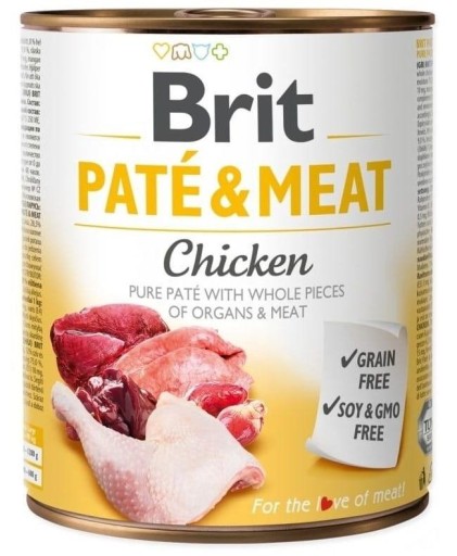 BRIT PATÉ&MEAT krmivo s kuracím mäsom pre psov 800g