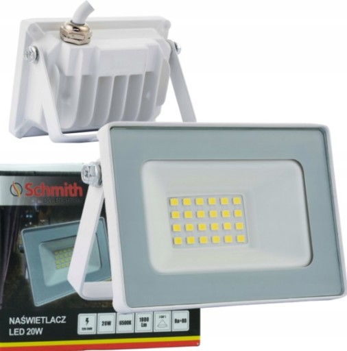 LED reflektor 20W studený 6500K 1800lm biely IP65 SCHMITH