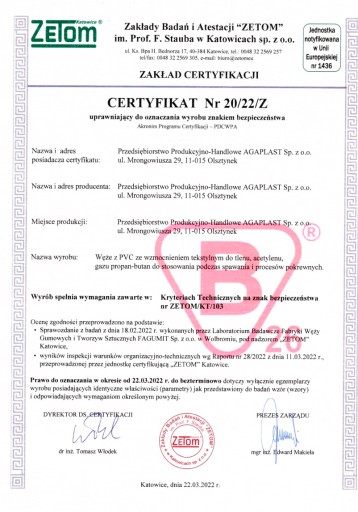 Hadica 9X3 mm pre ACETYLÉN, špeciálne vystužené PVC, poľská FLEXIBLE