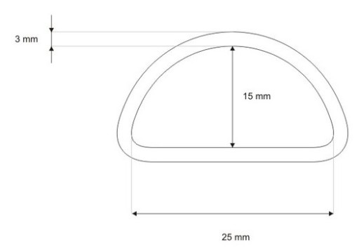 Kovový polkruh na D Ring taštičku 25mm - 5 ks.