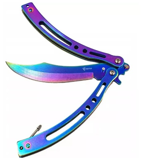 Tréningový nôž MOTÝĽ DÚHOVÝ FADE 23CM