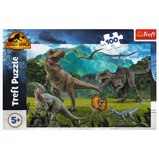 PUZZLE 100 JURASSIC WORLD PUZZLE DINOSAURS JURSKÝ PARK 5+ KOCIEK