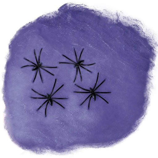 SPIDER WEB fialová dekorácia pavúk HALLOWEEN 60 g