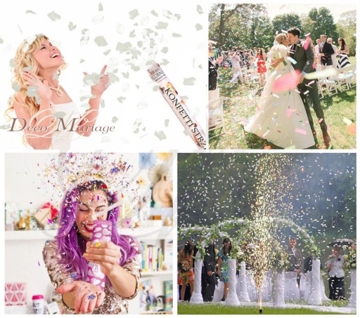 WHITE CONFETTI 60cm DEC vystreľovacie trubice svadobné okvetné lístky ruží vystreľovacia trubica