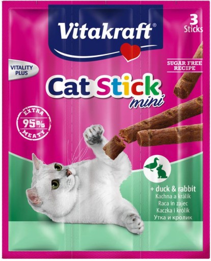 Pochúťka Vitakraft CatStick - kačica a králik 3 ks