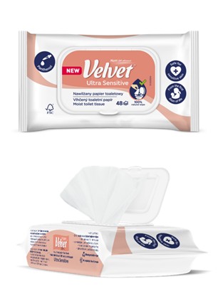 Ultra Sensitive zvlhčený mokrý osviežujúci toaletný papier 48 kusov