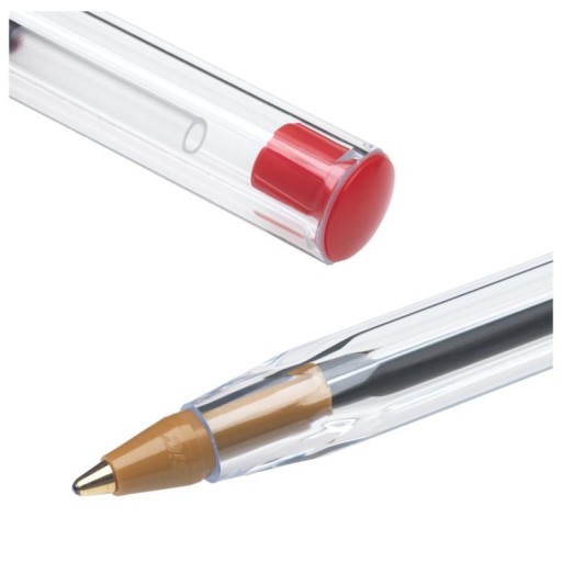 BIC CRISTAL MEDIUM ČERVENÝ GUĽOVÝ BOT S ČIAPKOM ŠKOLA 1,0 mm