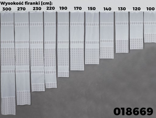 Žakárový ažúrový záves ZAZROSTKA, výška 100 cm, BOČNÁ PODŠÍVKA ZDARMA