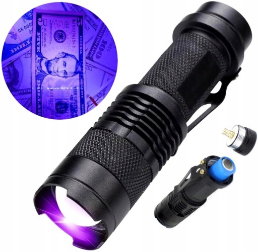 Tester UV Baterka Detektor LED dióda Tester diód BANKNOTE Amber Moč