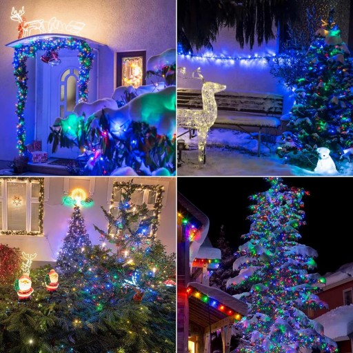 Osvetlenie na vianočný stromček 100LED reťaz Viacfarebná vnútorná vonkajšia 8,5m
