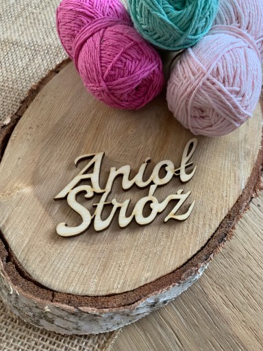 Anjel strážny, odpadové drevo, preglejka, dekor decoupage