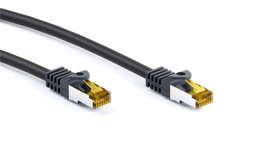 CAT6A S/FTP sieťový kábel s CAT 7, čierny, 1 m