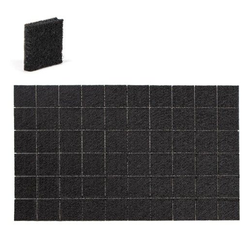 Plstené podložky na nábytok, čierne, 60 ks 25 mm
