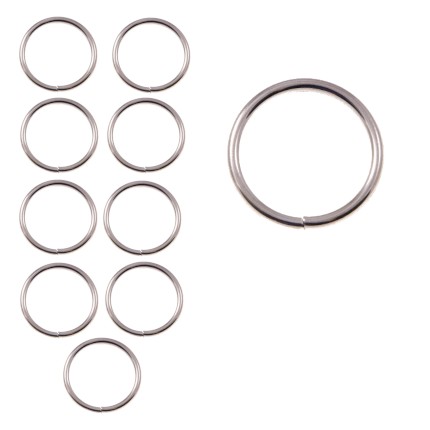 KOVOVÝ Prsteň 25 mm STRIEBORNÝ (10 ks)
