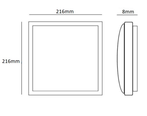 ZAPUSTENÉ SVIETIDLO 216x216 Štvorcové ČIERNA 18W 4000K 1400lm ECO LIGHT