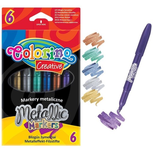 Colorino fixy, fixky, metalické fixky, 6 farieb na zdobenie