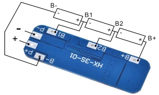 306 Li-ion 3S 12,6V 10A 18650 BMS nabíjací modul
