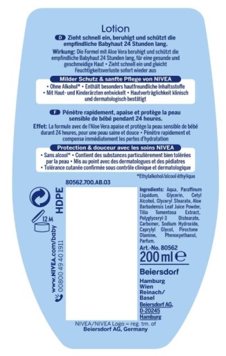 Nivea Baby Streichelzart balzam na mlieko 200 ml
