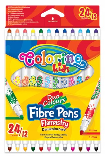 Obojstranné popisovače Colorino, 12 farieb