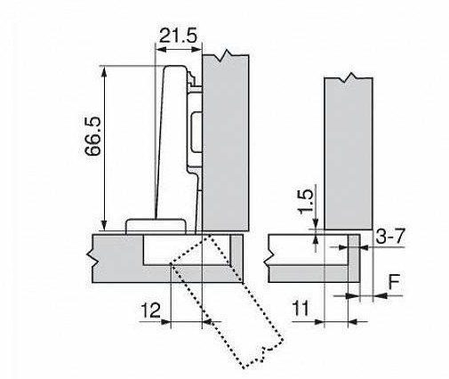 BLUM BLUMOTION pánt 110° 71B3550 + vod