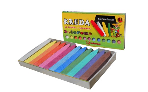 Farebná, neznačkujúca KRIEDA NA PÍSANIE NA TABUĽU