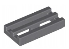 LEGO Grill tanier 1x2 Tmavošedý Tmavošedý sivý 10 dielikov 4210631 2412b