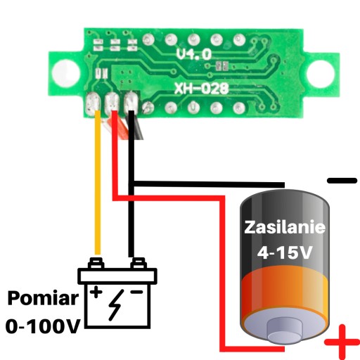DC LED voltmeter 0,28