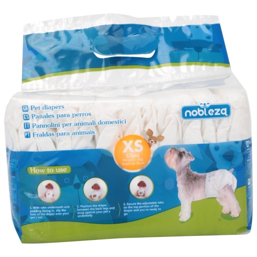 PLIENKY PRE PSOV PSY SÚČKY ZVIERATKA PAMPERS XS 1-3 KG 12 KS