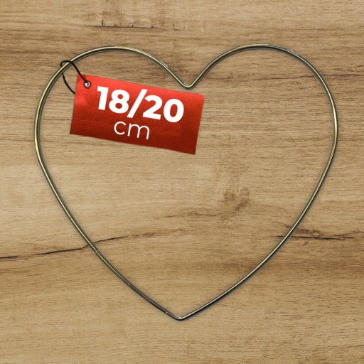 ZLATÉ SRDCE kovová obruč na ozdobu, 20 cm