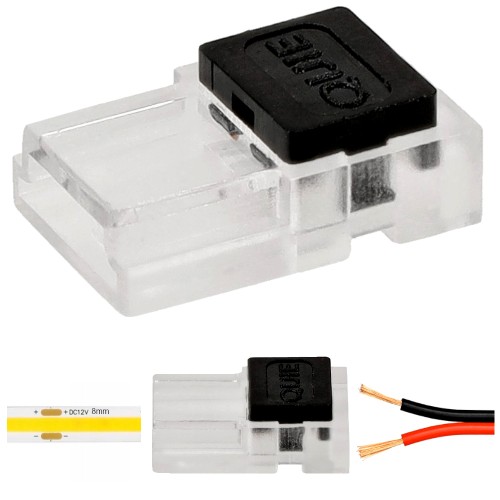 FAST fix nacvakávací konektor pre COB LED pásy 10mm, konektor s káblom