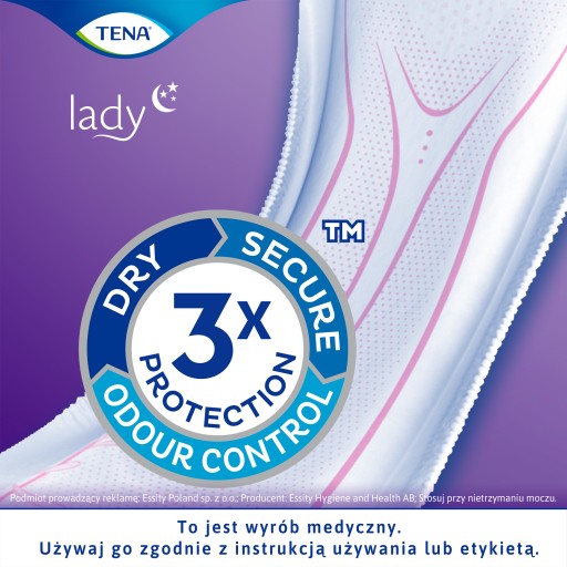 Špecializované hygienické vložky TENA Lady Protect+ Normal Night 10 kusov