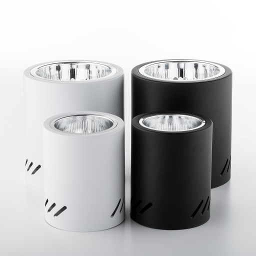 Prisadené stropné svietidlo SPOT LARGE TUBE LED E27 biele okrúhle 12cm