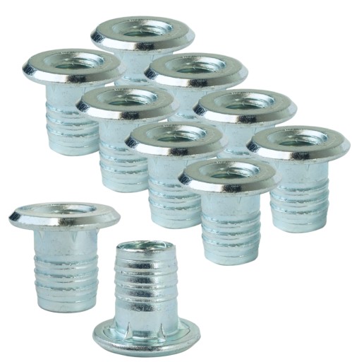 Zásuvka 10x M10 x 17 mm, hnaná nábytková vložka na drevo, nábytkové nožičky