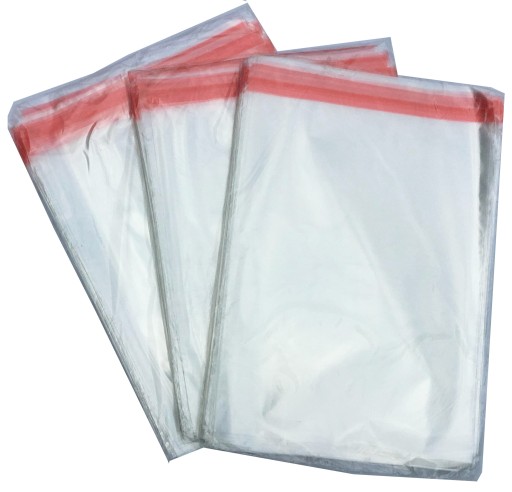 PE fóliové vrecká s lepiacou páskou 30x35+5 s otvorom