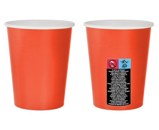 Červené papierové poháre na teplé a studené nápoje 270 ml 14 ks.
