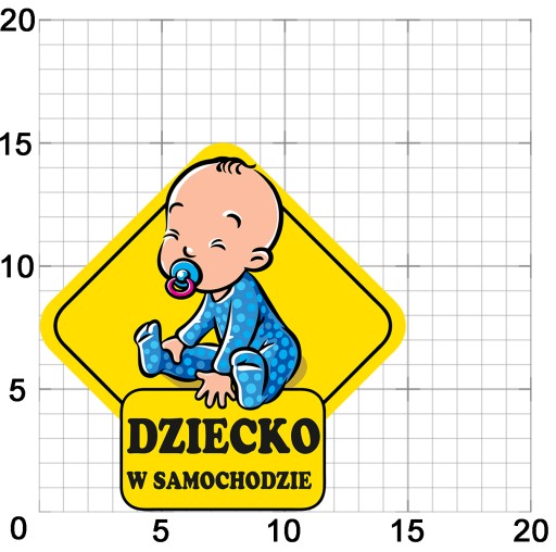 Samolepka DIEŤA V AUTE vonkajšia 15cm Laminát