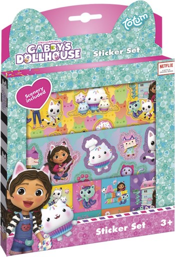Totum klasické samolepky Gabi's Cat House 3 listy + hracie pozadie