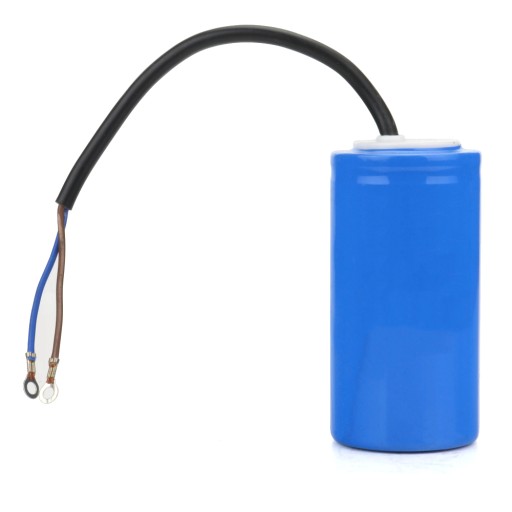 Štartovací kondenzátor 25uF, 3-fázový 450VAC, dva vodiče s 25 cm otvormi